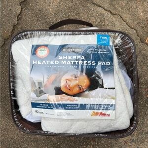 Biddeford White Sherpa Heated Mattress Pad for Twin